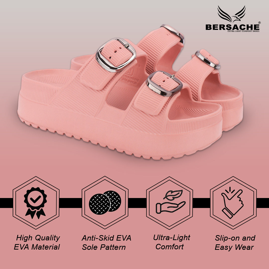 Bersache Extra Soft Classic Casual with Regular wear with Ultra Soft & Flexibility Technology Flip-Flop for Women's-(6295-Pink).