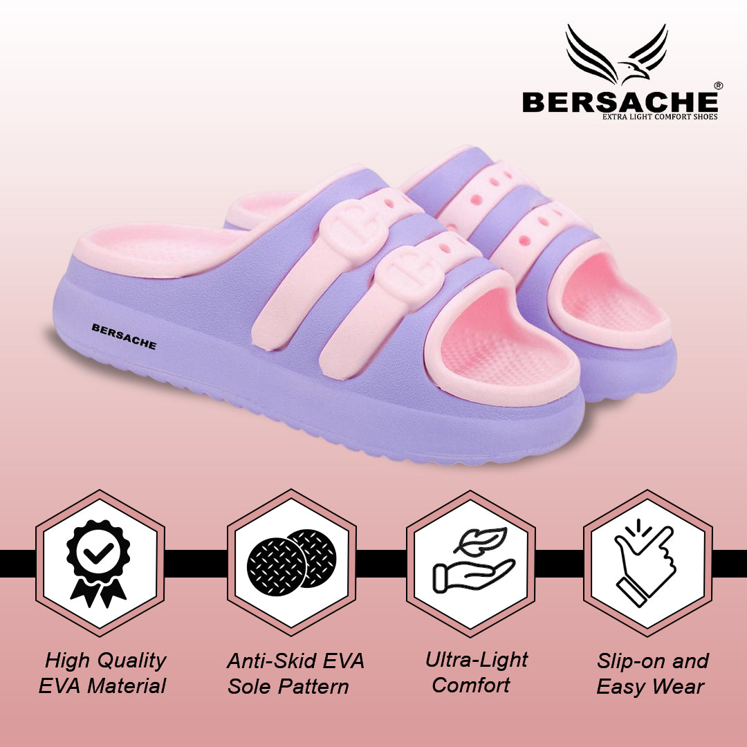 Bersache Extra Soft Classic Casual CHAPPAL with Regular wear with Ultra Soft & Flexibility Technology Sandal for Kids's - Purple -6322.