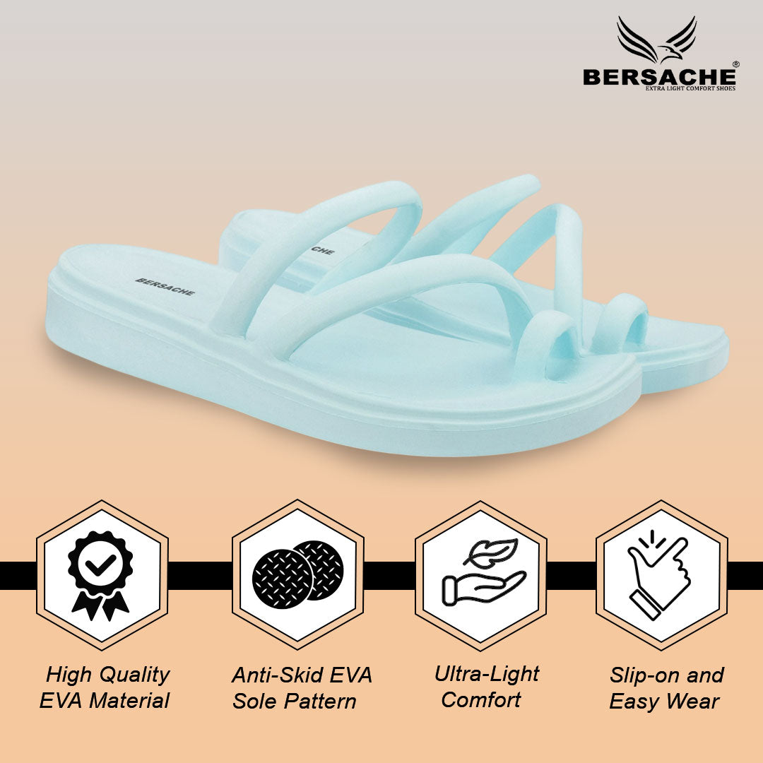 Bersache Extra Soft Classic Casual with Regular wear with Ultra Soft & Flexibility Technology Sandal for Women's-(6303-Blue)