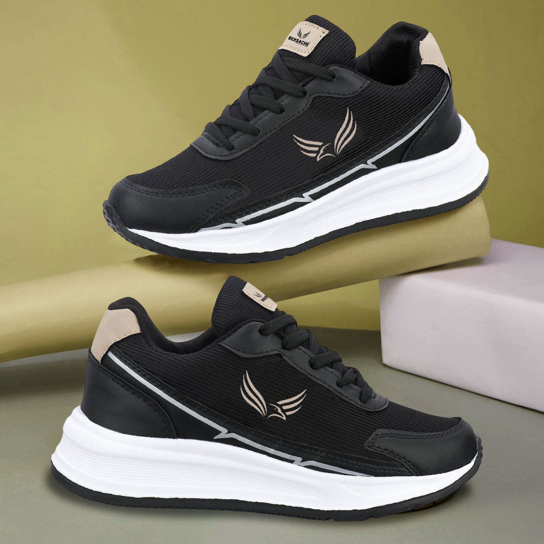 Bersache Premium Sports ,walking,Gym,cricket, Trending Running Shoes For Men's (Black-8138)
