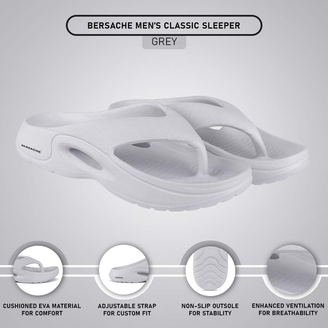 Bersache Extra Soft Classic Casual with Back Strap Regular wear with Ultra Soft & Flexibility Technology Flip-Flop for Men's/ Boy's 6057-White