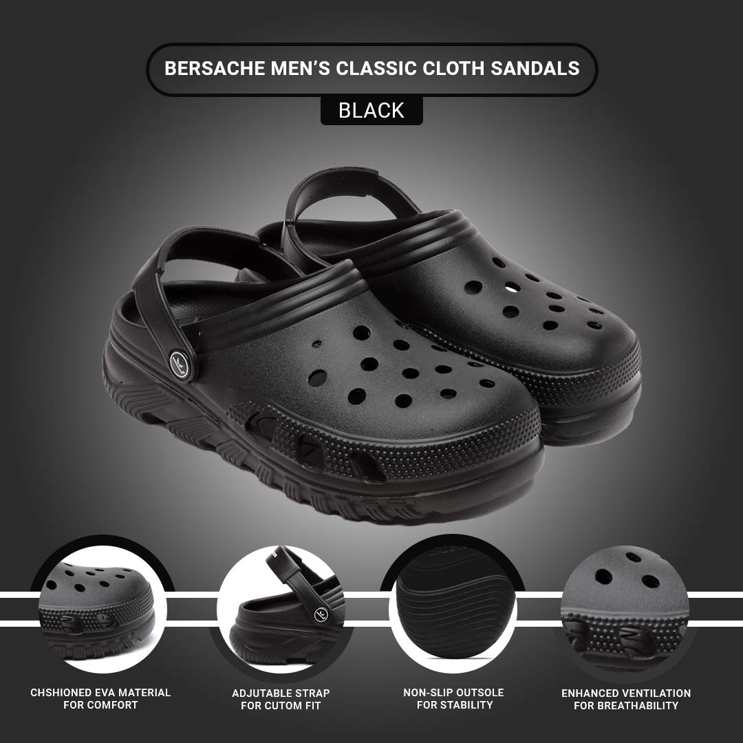 Bersache Extra Soft Classic Casual with Regular wear with Ultra Soft & Flexibility Technology Flip Flop for Men's & Boy's-Black-6094