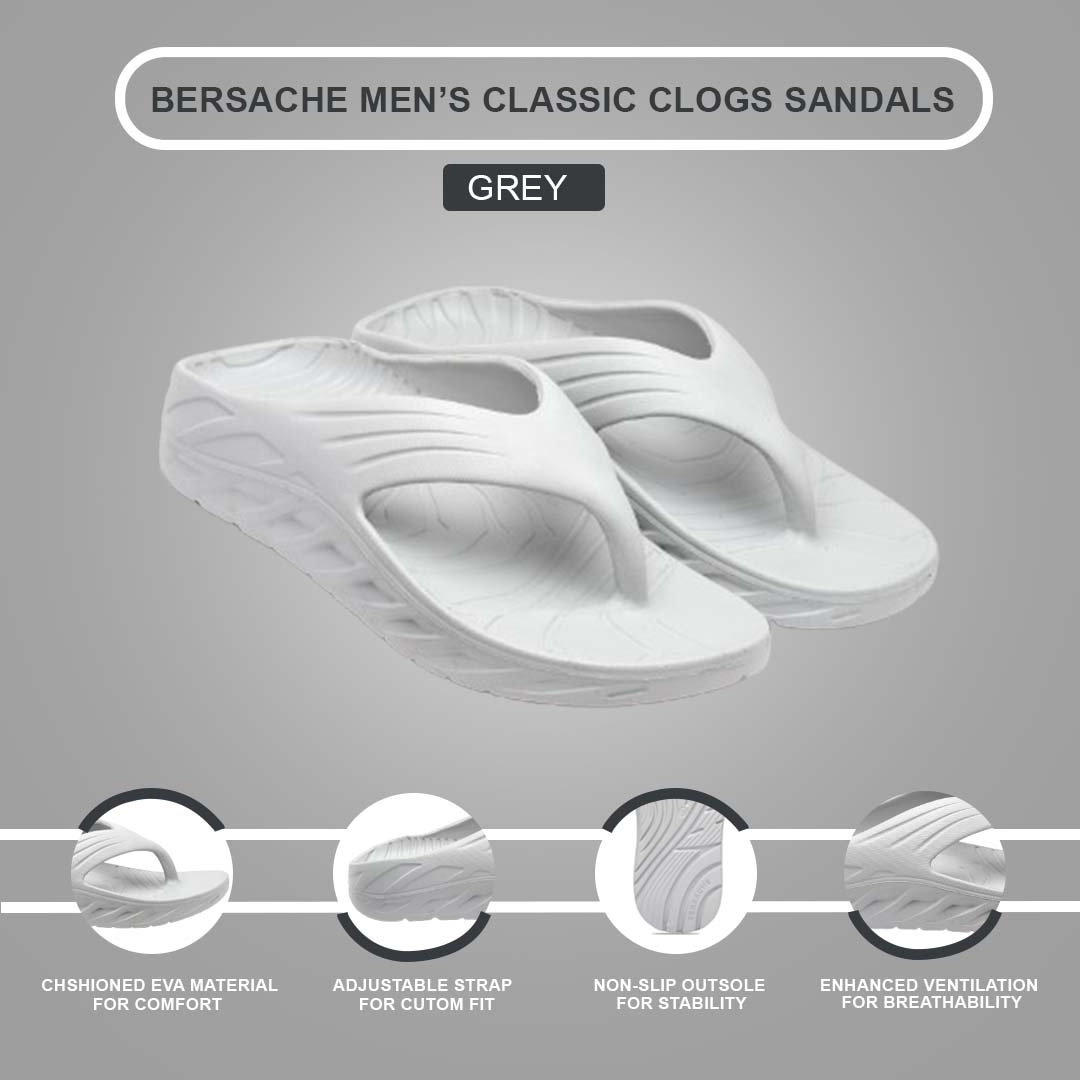 Bersache Extra Soft Classic Casual with Regular wear with Ultra Soft & Flexibility Technology Sandal for Men's & Boy's-Grey-6096