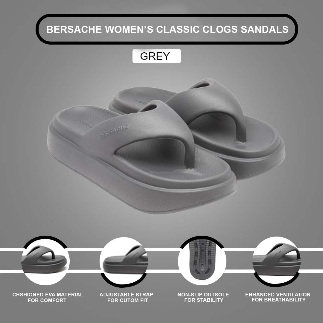 Bersache Extra Soft Classic Casual with Regular wear with Ultra Soft & Flexibility Technology Flip-Flop For women's/Girl's-(6110-Grey)