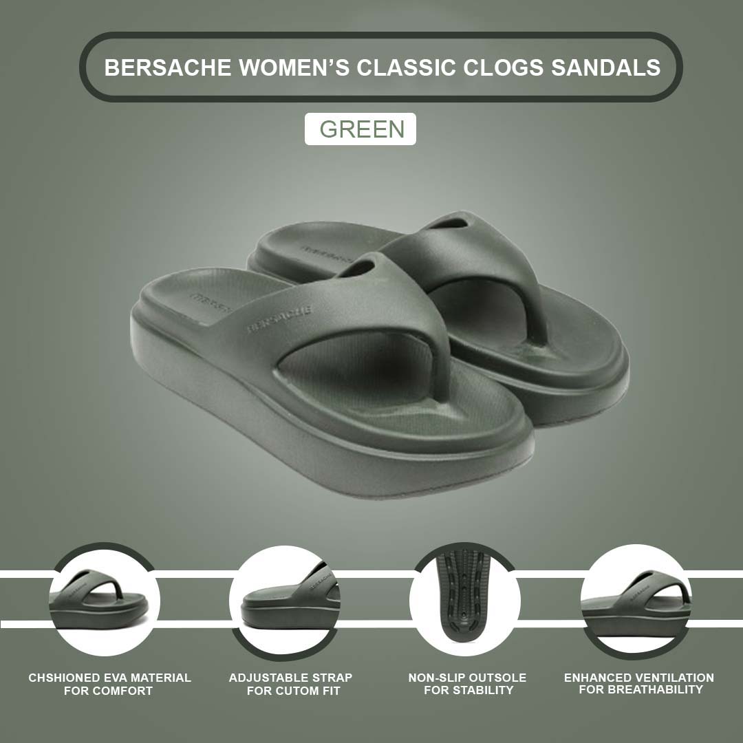 Bersache Extra Soft Classic Casual with Regular wear with Ultra Soft & Flexibility Technology Sandal For women's/Girl's (Green-6111)