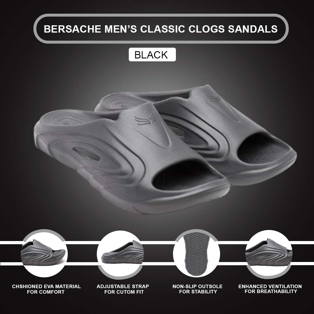 Bersache Extra Soft Classic Casual with Regular wear with Ultra Soft & Flexibility Technology Sandal for Men's & Boy's -Dark Grey-6117