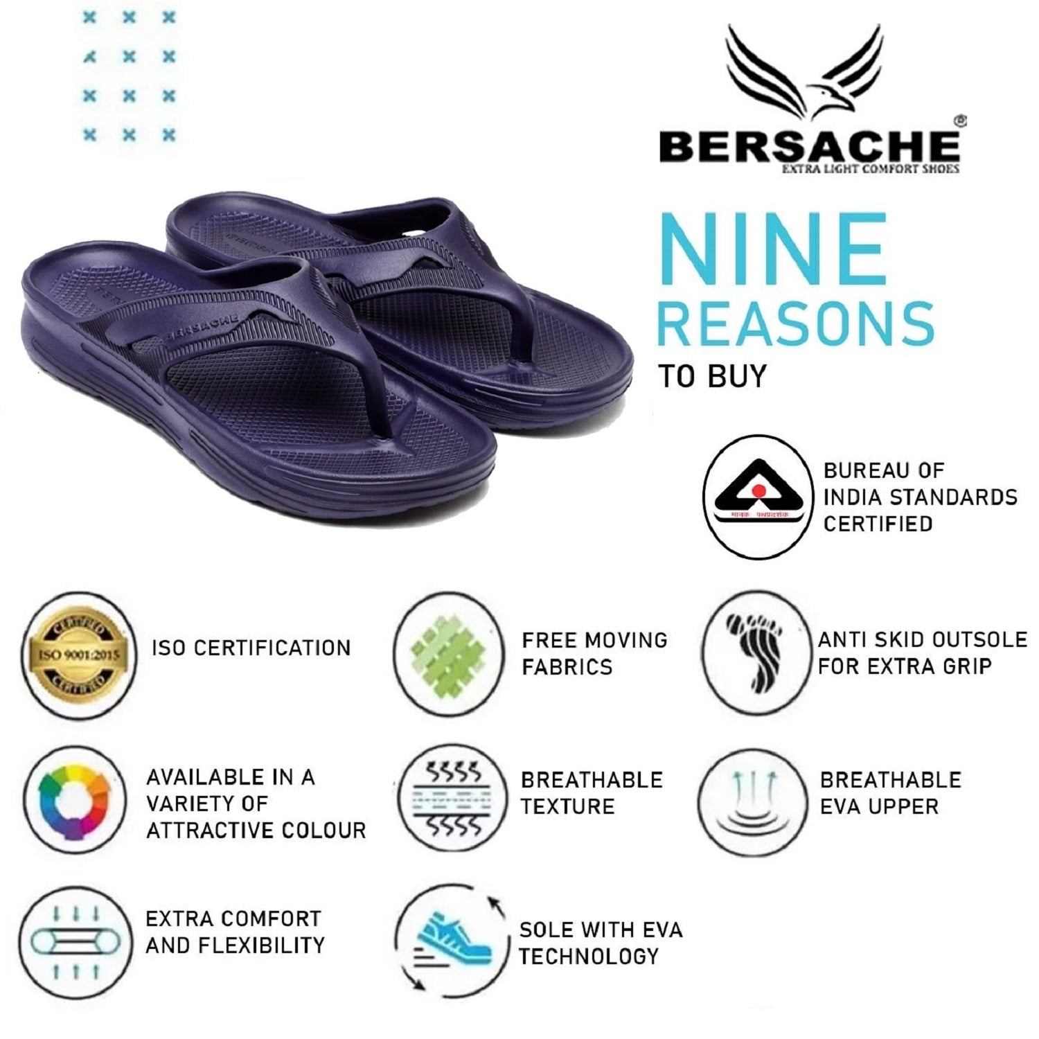 Bersache Extra Soft Classic Casual with Regular wear with Ultra Soft & Flexibility Technology Clog's for Men's & Boy's-Blue- 6118