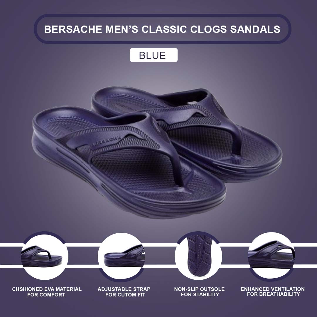 Bersache Extra Soft Classic Casual with Regular wear with Ultra Soft & Flexibility Technology Clog's for Men's & Boy's-Blue- 6118