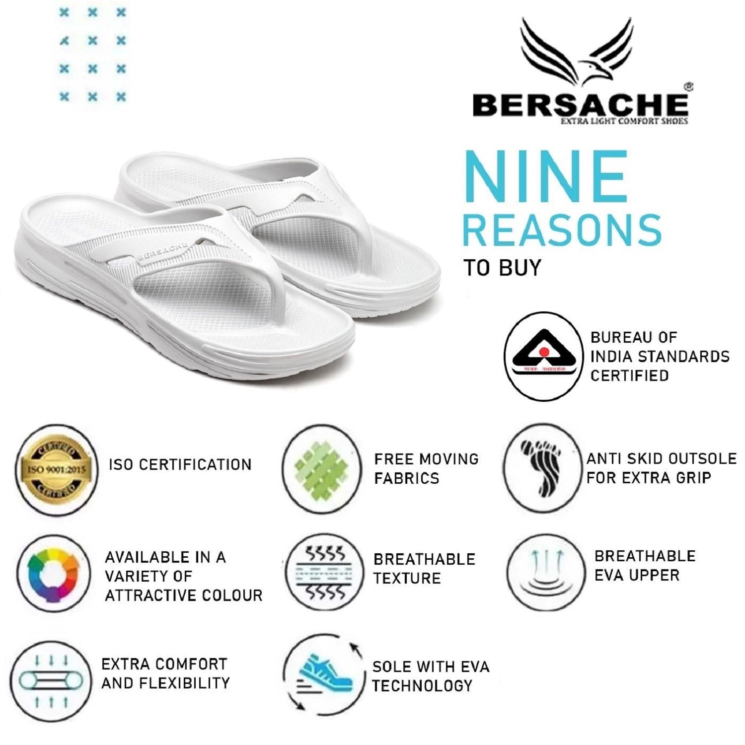 Bersache Extra Soft Classic Casual with Regular wear with Ultra Soft & Flexibility Technology Slipper for Men's & Boy's -White-6120