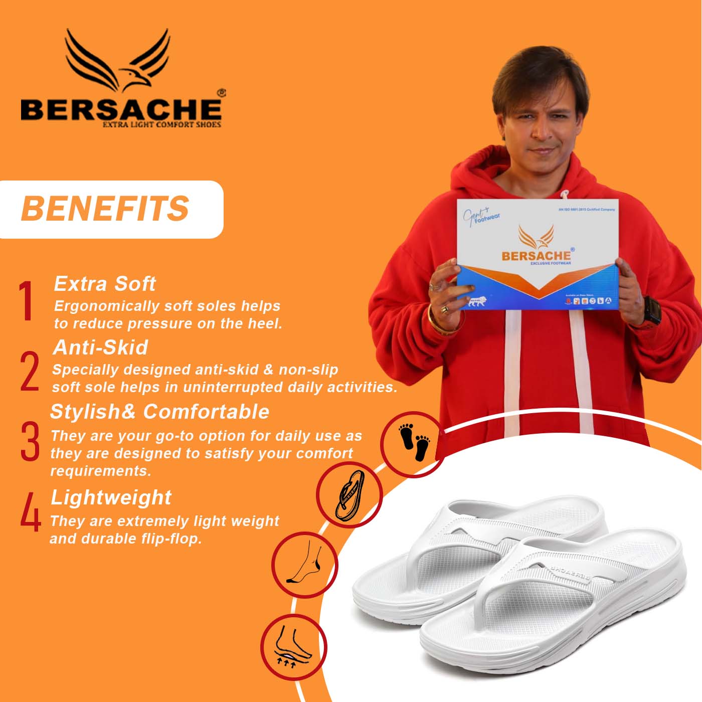 Bersache Extra Soft Classic Casual with Regular wear with Ultra Soft & Flexibility Technology Slipper for Men's & Boy's -White-6120