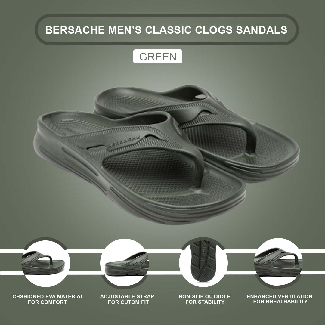 Bersache Extra Soft Classic Casual with Regular wear with Ultra Soft & Flexibility Technology Clog's for Men's & Boy's -Green-6121