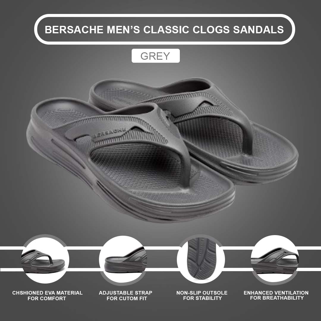 Bersache Extra Soft Classic Casual with Regular wear with Ultra Soft & Flexibility Technology Slipper for Men's & Boy's -Grey-6122