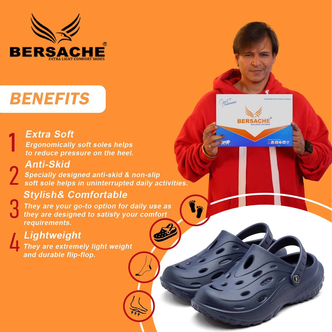 Bersache Extra Soft Classic Casual with Regular wear with Ultra Soft & Flexibility Technology Flip Flop for Men's & Boy's -Blue-6127