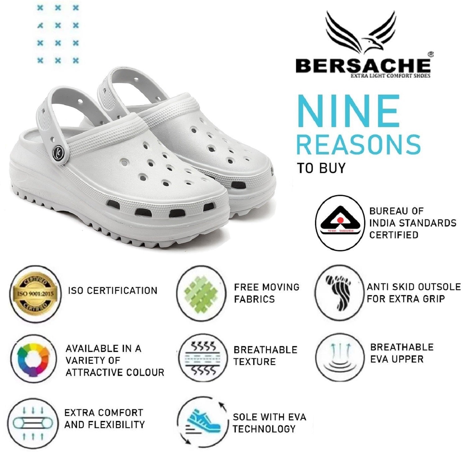Bersache Extra Soft Classic Casual with Regular wear with Ultra Soft & Flexibility Technology Clog's For women's/Girl's-Grey-6128