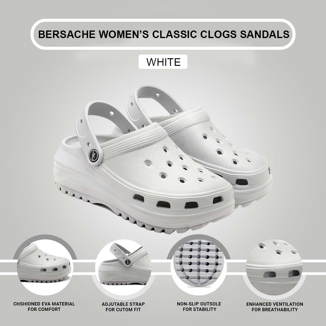 Bersache Extra Soft Classic Casual with Regular wear with Ultra Soft & Flexibility Technology Clog's For women's/Girl's-Grey-6128