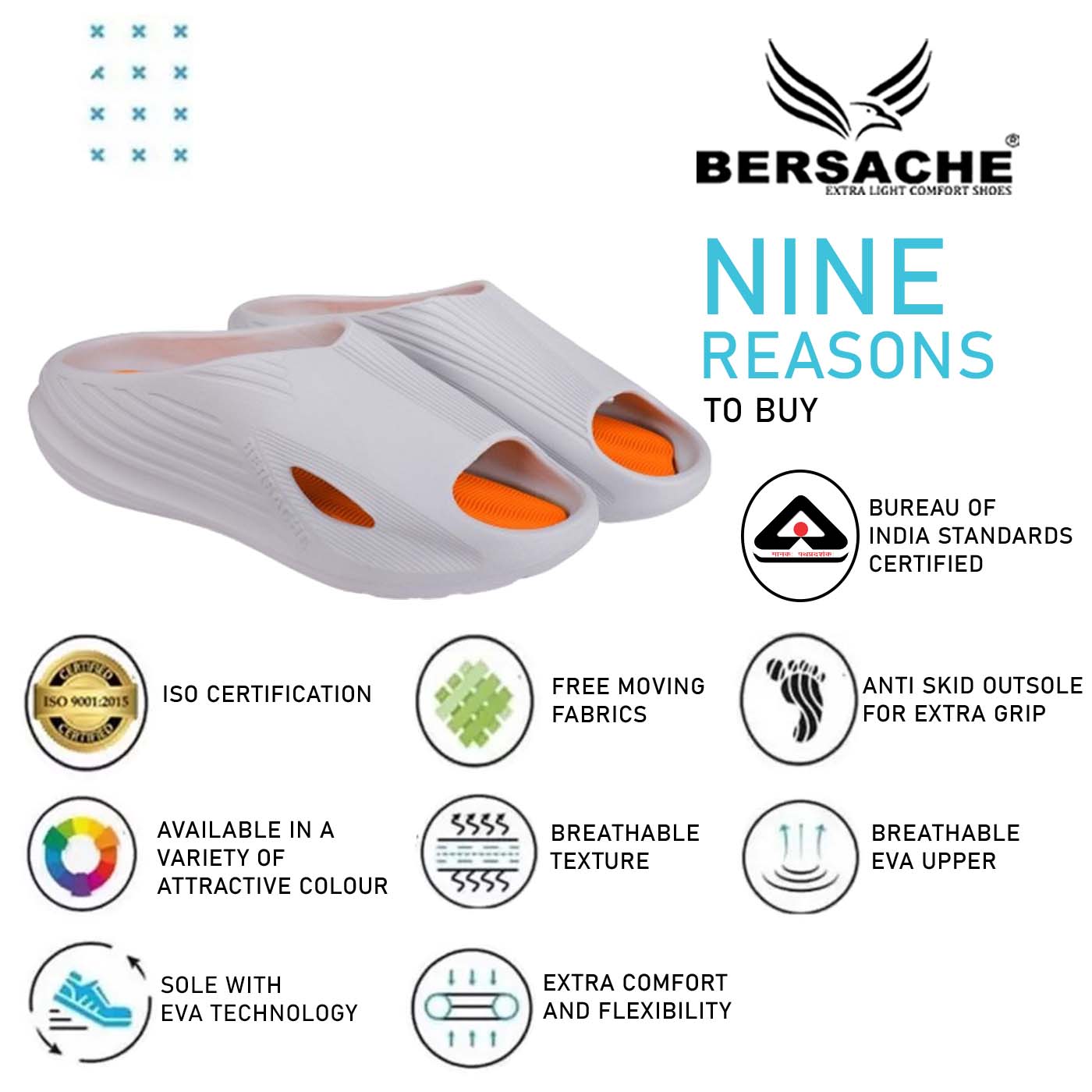 Bersache Extra Soft Classic Casual with Regular wear with Ultra Soft & Flexibility Technology Slipper for Men's & Boy's (6148-White)