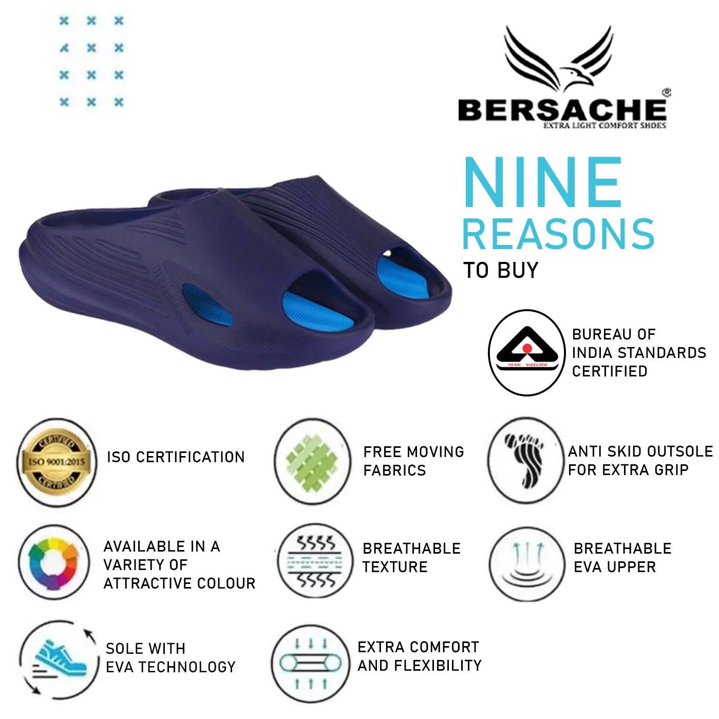 Bersache Extra Soft Classic Casual with Regular wear with Ultra Soft & Flexibility Technology Flip Flop for Men's & Boy's (6150-Blue)