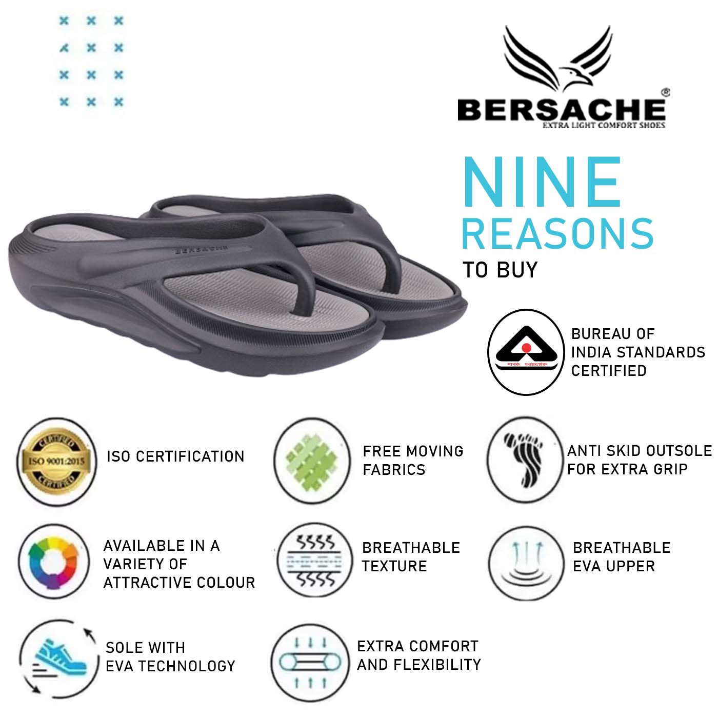 Bersache Extra Soft Classic Casual with Regular wear with Ultra Soft & Flexibility Technology Flip Flop for Men's & Boy's (6178-Grey)