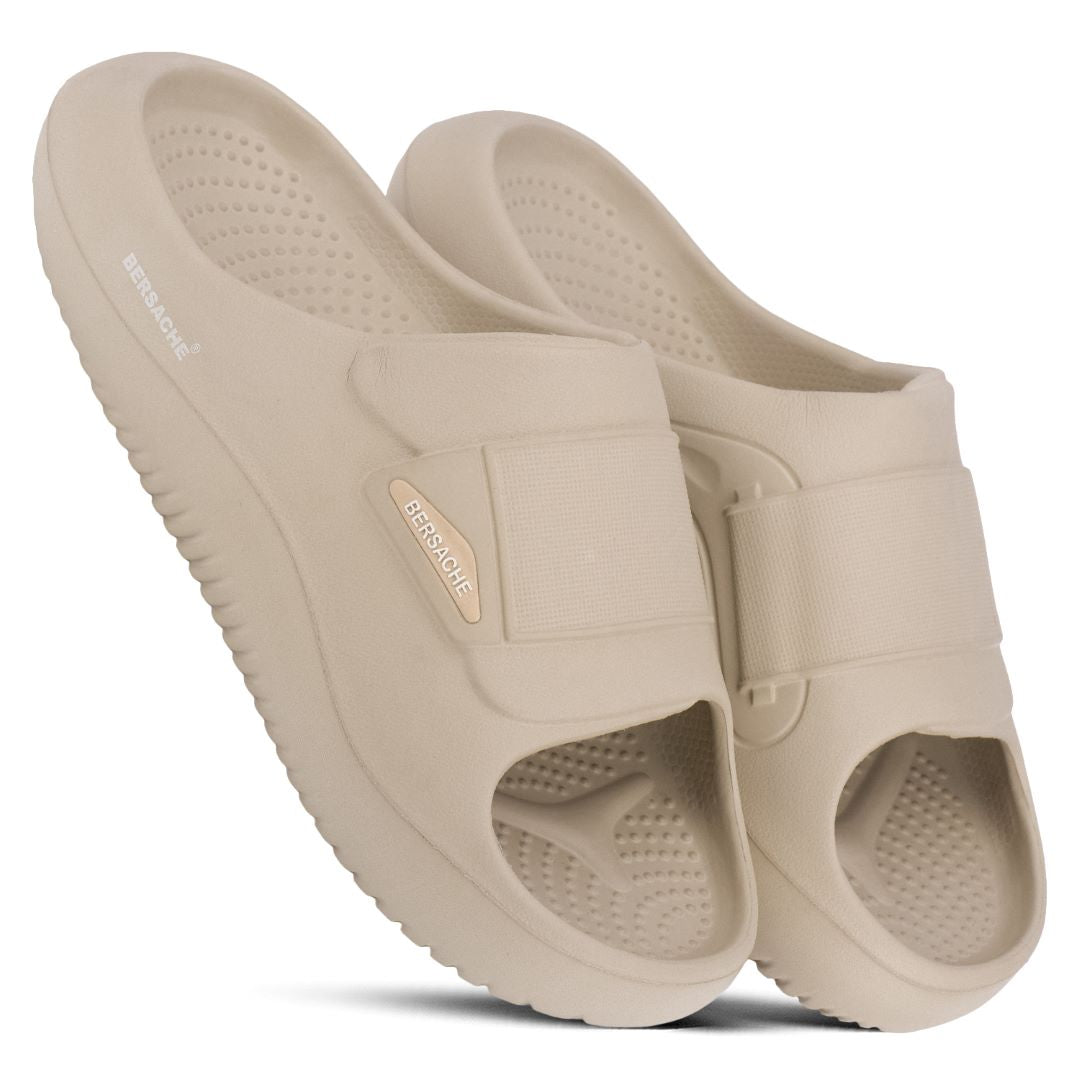 Bersache Extra Soft Classic Casual with Regular wear with Ultra Soft & Flexibility Technology Sandals for Men's-(6282-Beige)