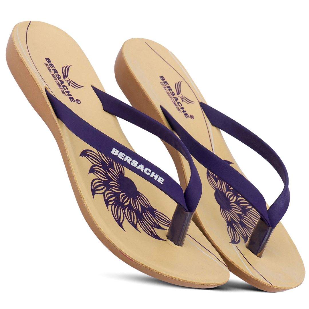 Bersache Extra Soft Classic Casual with Regular wear with Ultra Soft & Flexibility Technology Slipper For Women's & Girl's-Purple-6247.