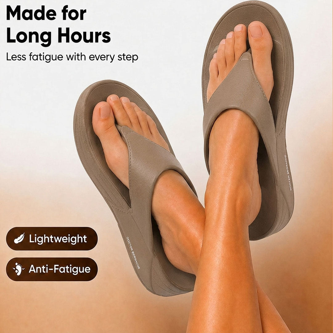 Doctor Bersache Newly Launched Orthopedic Comfort Slipper & Flip-flop for Men | Diabetic Friendly | Extra Cushioning | Arch Support | Pain Brown-DS111.