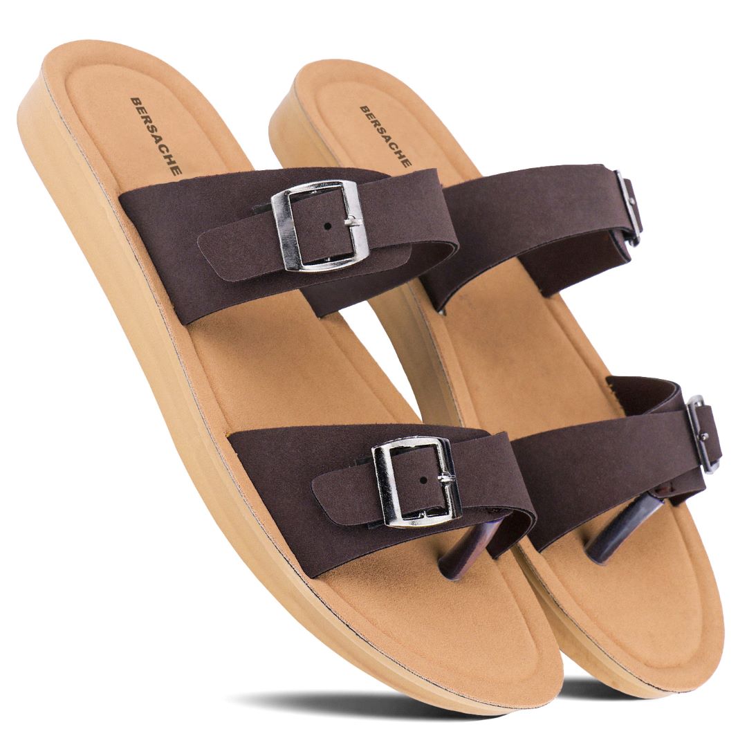 Bersache Extra Soft Classic Casual with Regular wear with Ultra Soft & Flexibility Technology Sandal For Women's/Girl's-Dark-Brown-6260