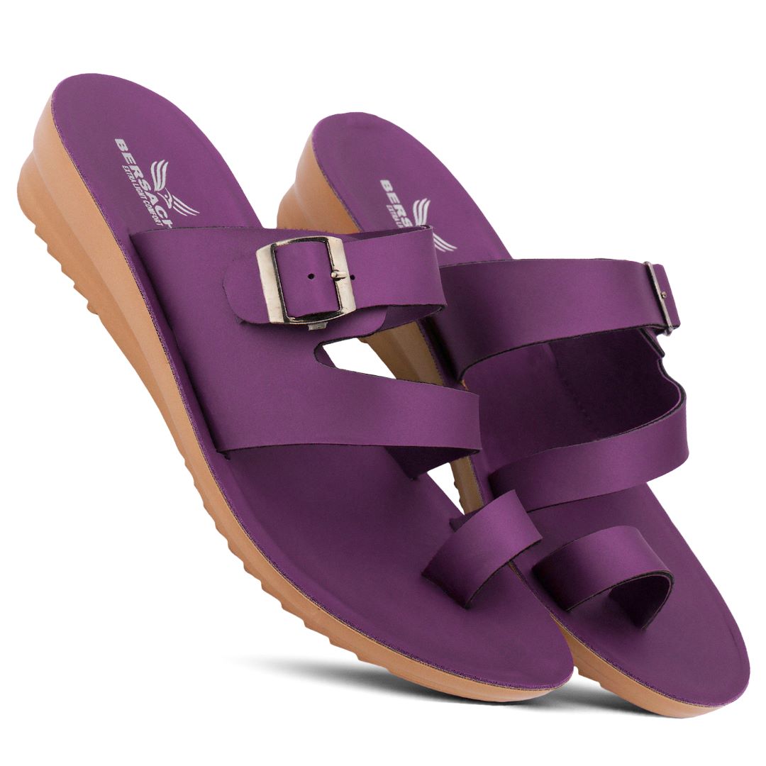 Bersache Extra Soft Classic Casual with Regular wear with Ultra Soft & Flexibility Technology Flip-Flop for Women's & Girl's (6245-Purple)