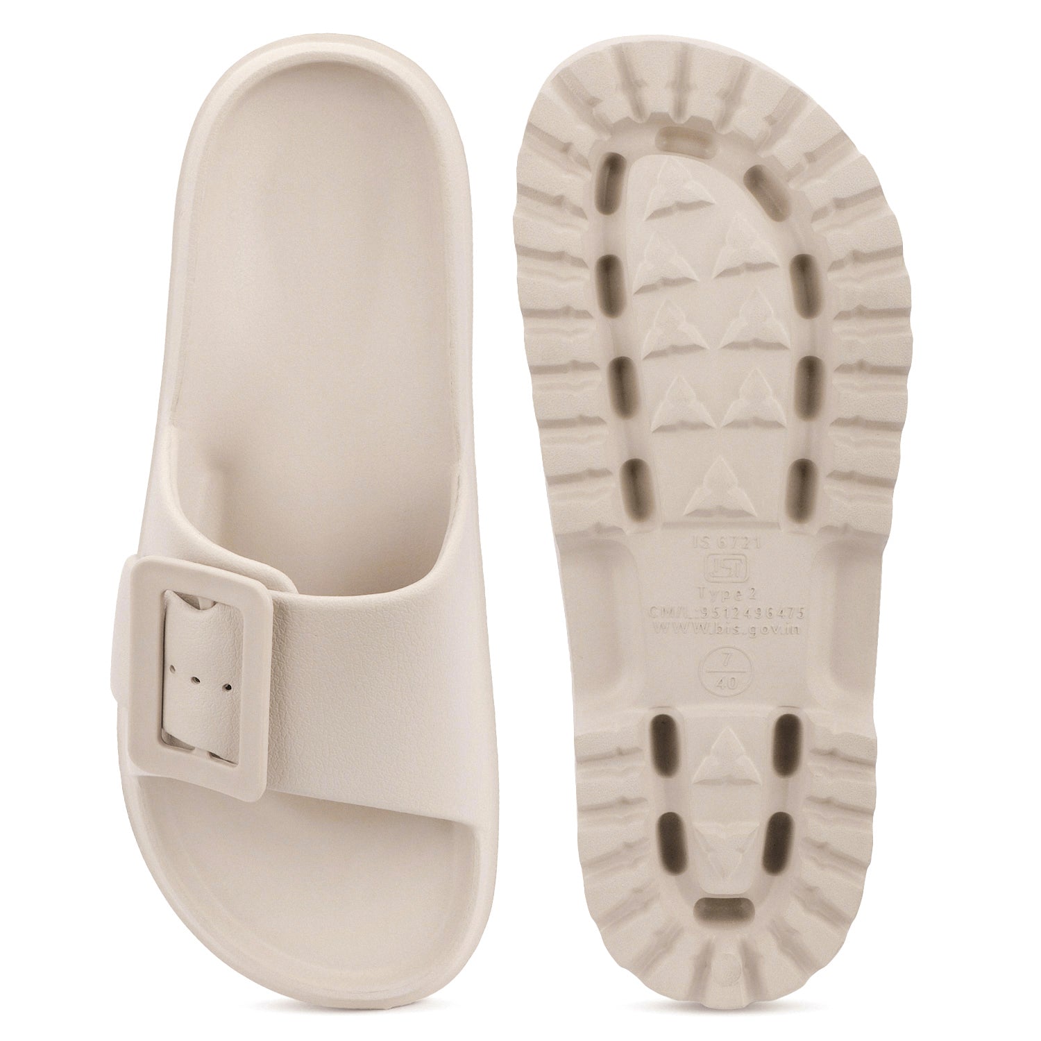 Bersache Extra Soft Classic Casual with Regular wear with Ultra Soft & Flexibility Technology Sandal for Women's-(6308-Beige)