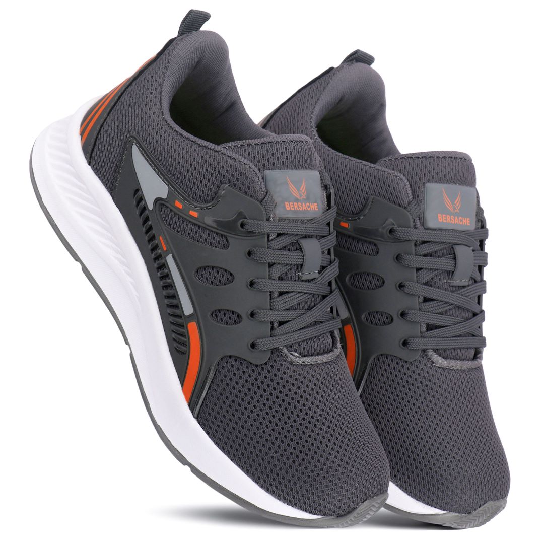 Bersache Premium Sports ,walking,Gym,cricket, Trending Running Shoes For Men's (Gray-8128)