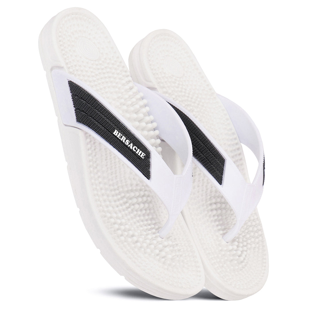 Bersache Extra Soft Classic Casual with Regular wear with Ultra Soft & Flexibility Technology Sandals for Men's-(6338-White).