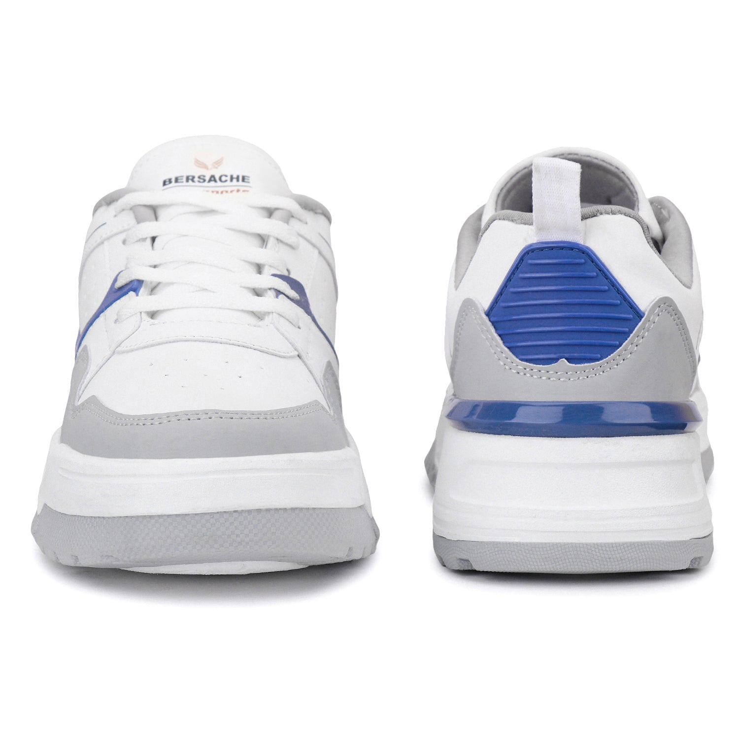 Bersache Casual Sneaker shoe for Men| Soft Cushioned Insole , Slip-Resistance Casuals For Men (Grey & White-9221).
