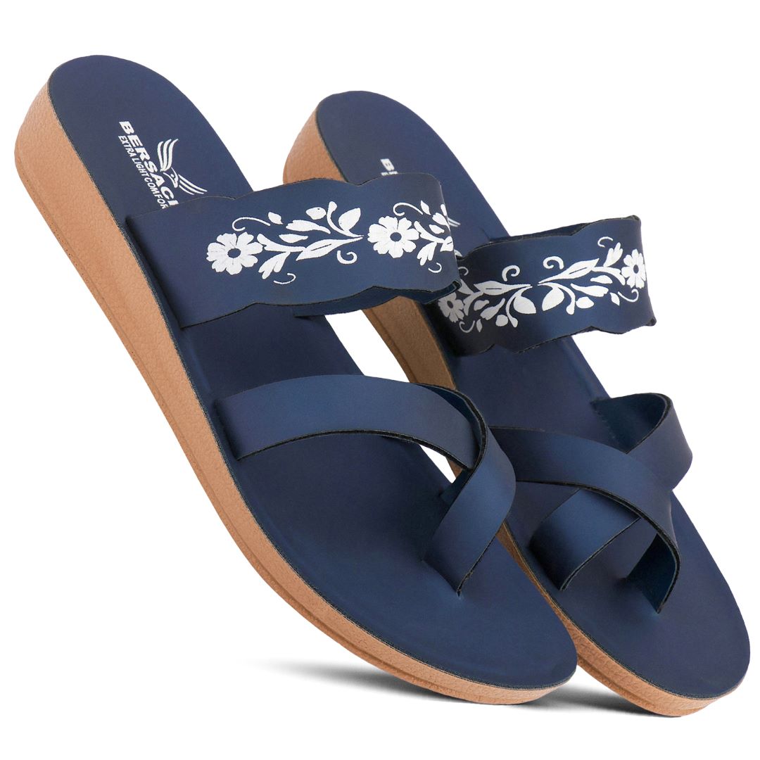 Bersache Extra Soft Classic Casual with Regular wear with Ultra Soft & Flexibility Technology Slipper For Women's & Girl's-(6242-Nevy Blue)