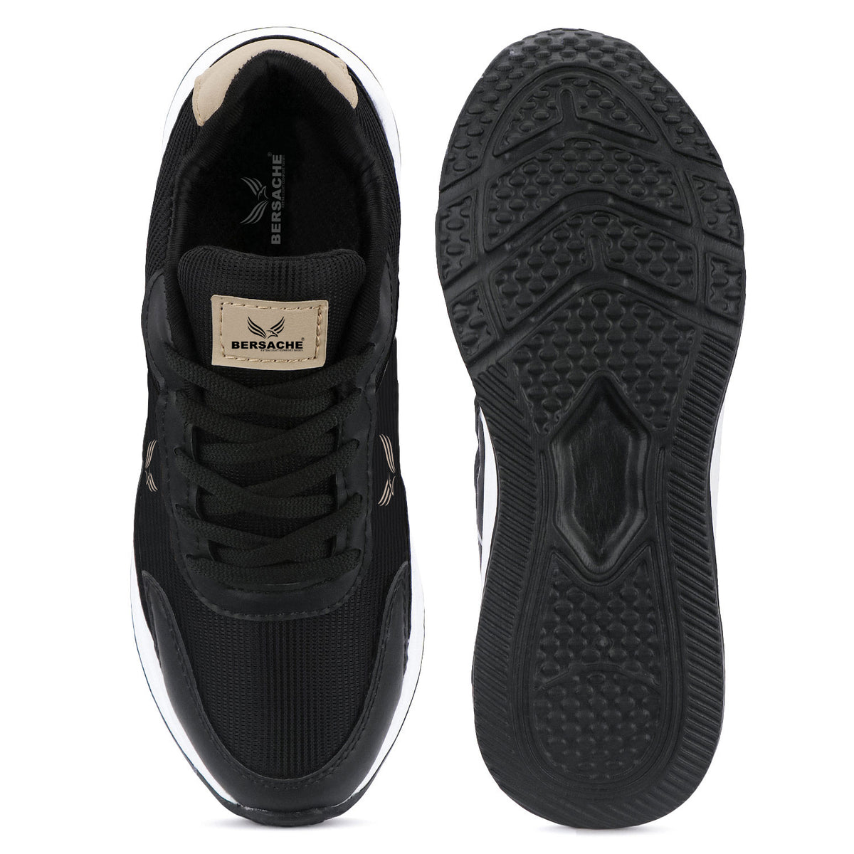Bersache Premium Sports ,walking,Gym,cricket, Trending Running Shoes For Men's (Black-8138)