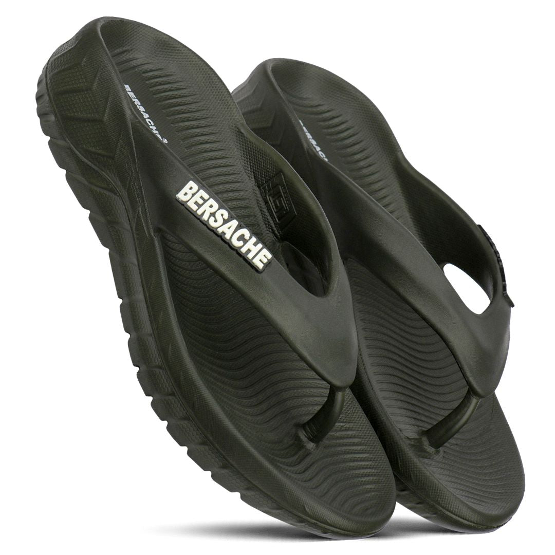 Bersache Extra Soft Classic Casual with Regular wear with Ultra Soft & Flexibility Technology Flip Flop for Men's & Boy's (6255-Black)