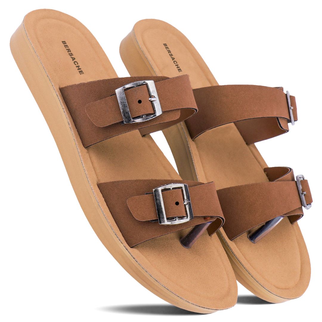 Bersache Extra Soft Classic Casual with Regular wear with Ultra Soft & Flexibility Technology Flip-Flop for Women's & Girl's (6261-Dark-Brown)