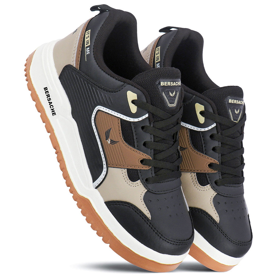 Bersache Premium Sports ,walking,Gym,cricket, Trending Running Shoes For Men's (Brown-White-8148)
