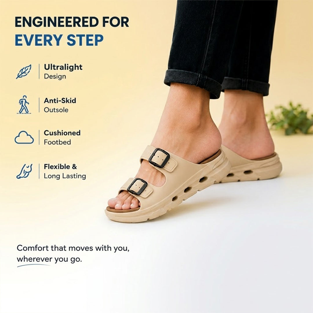 Bersache Extra Soft Classic Casual with Regular wear with Ultra Soft & Flexibility Technology Flip-Flop for Men's-(6341-Beige & Brown)