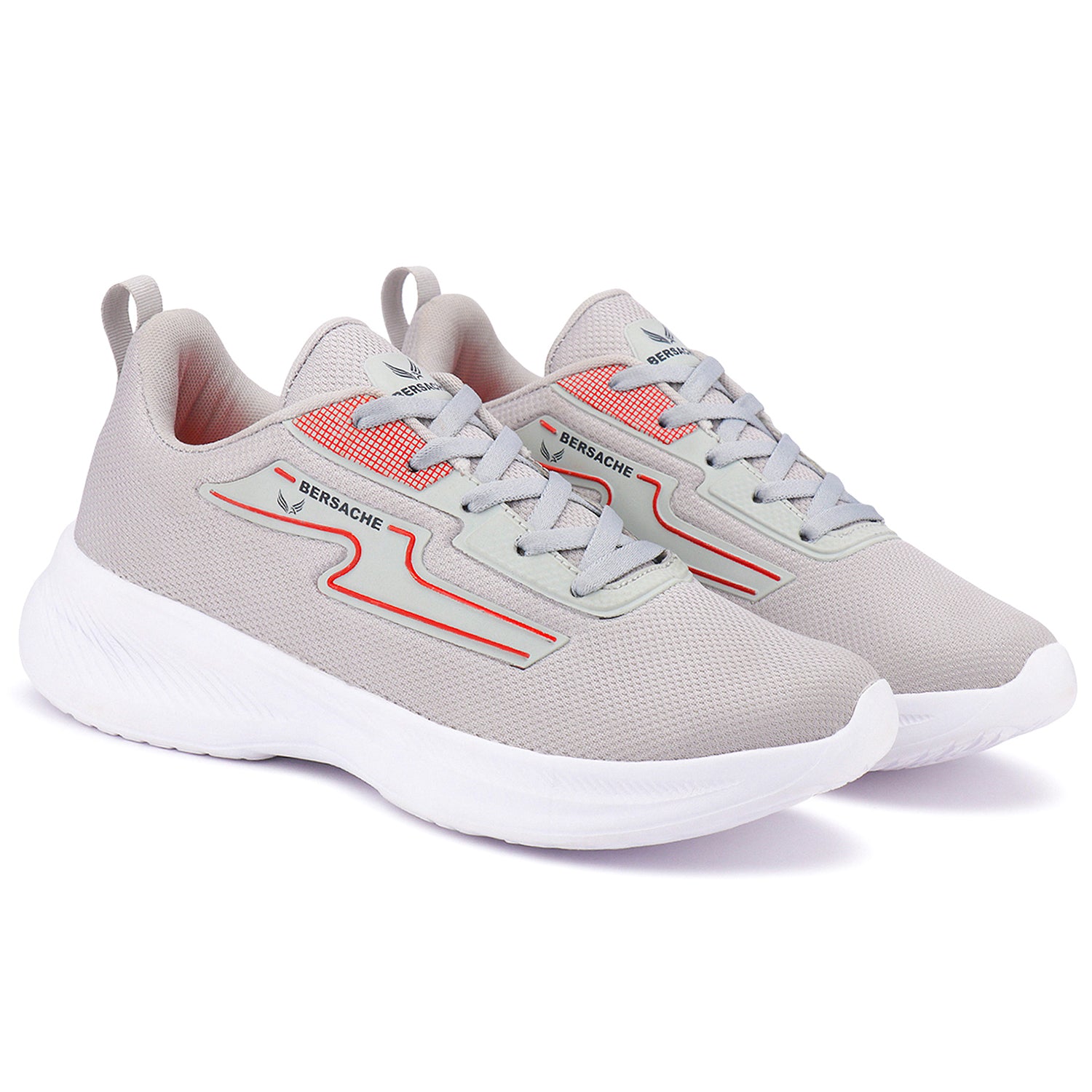 Bersache Lightweight Casual Sneaker Shoes For Men Light Grey-8085