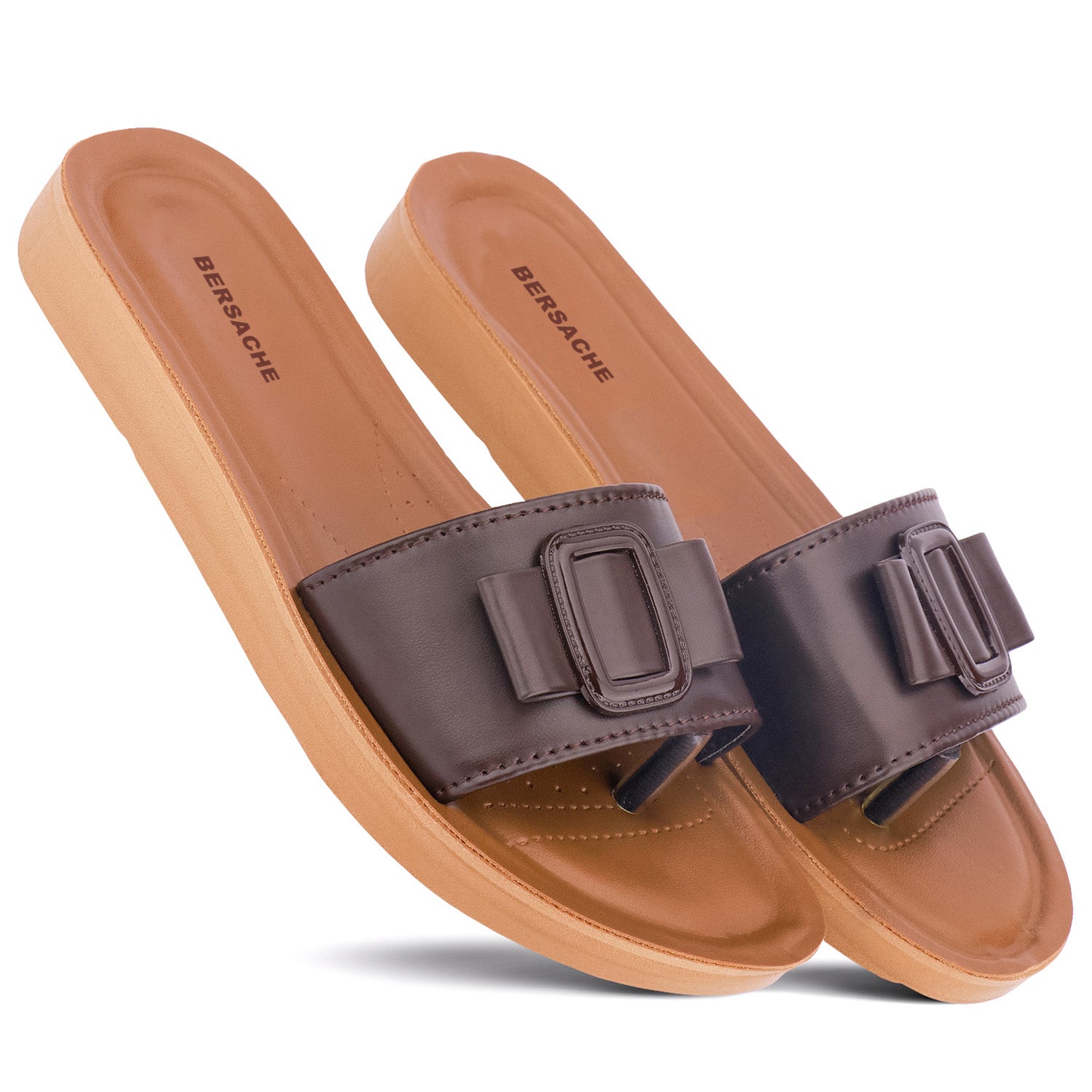 Bersache Extra Soft Classic Casual with Regular wear with Ultra Soft & Flexibility Technology Slipper For Women's & Girl's-Dark(Brown)-6227
