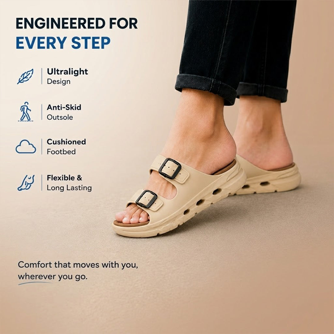 Bersache Extra Soft Classic Casual CHAPPAL with Regular wear with Ultra Soft & Flexibility Technology Slippers for Men's-(6341-Beige & Brown).