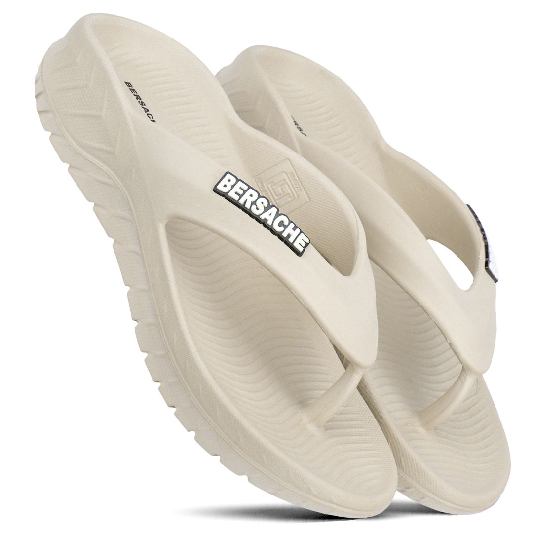 Bersache Extra Soft Classic Casual with Regular wear with Ultra Soft & Flexibility Technology Flip Flop for Men's & Boy's (6256-Beige)
