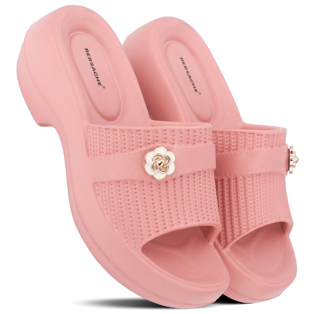 Bersache Extra Soft Classic Casual CHAPPAL with Regular wear with Ultra Soft & Flexibility Technology Slippers for Women's-(6292-Pink)
