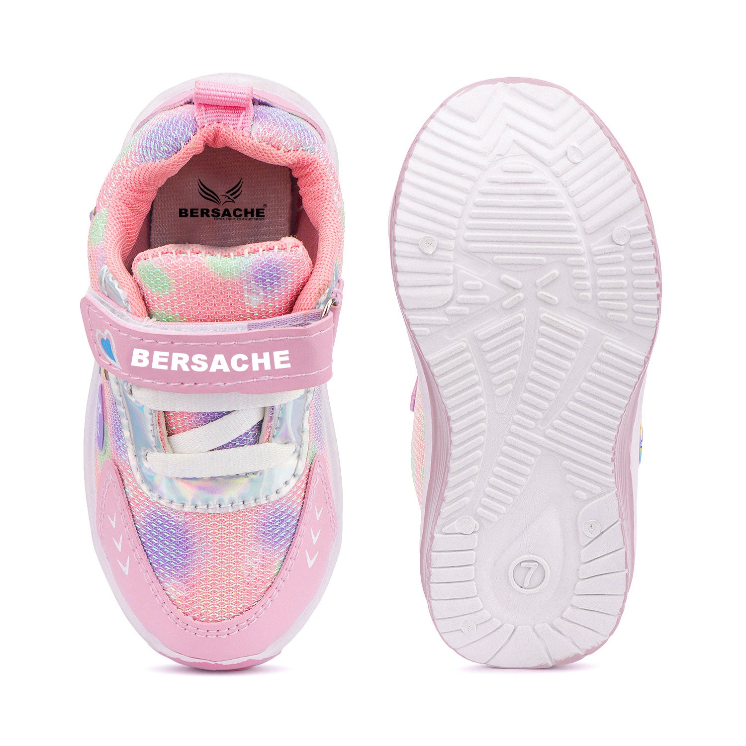 Bersache Premium Sports,walking,Gym,cricket,Trending Running Shoes For Kid's - Pink -8074.