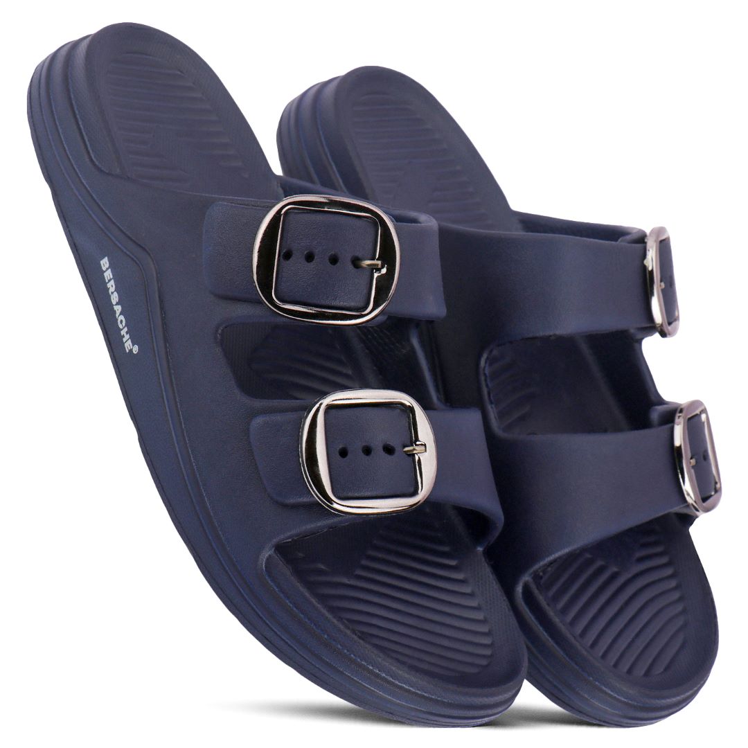 Bersache Extra Soft Classic Casual with Regular wear with Ultra Soft & Flexibility Technology Sandals for Men's-(6285-Navy-Blue)