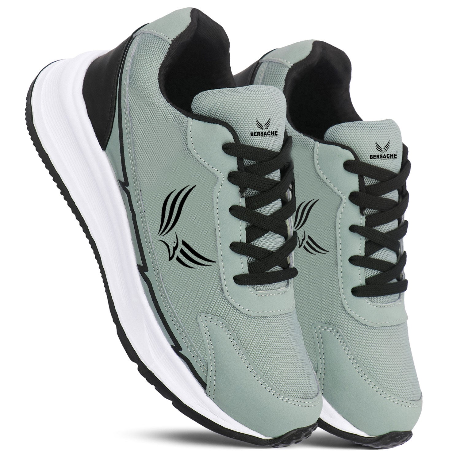 Bersache Premium Sports ,walking,Gym,cricket, Trending Running Shoes For Men's (LIght-green-8139)