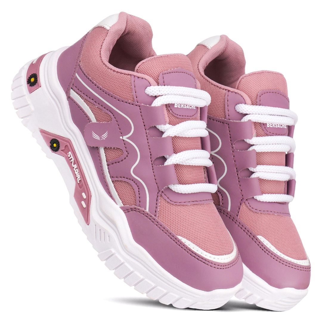 Bersache Premium Sports ,Gym, Trending Stylish Running Colour Changing shoes for Women (pink-8103)