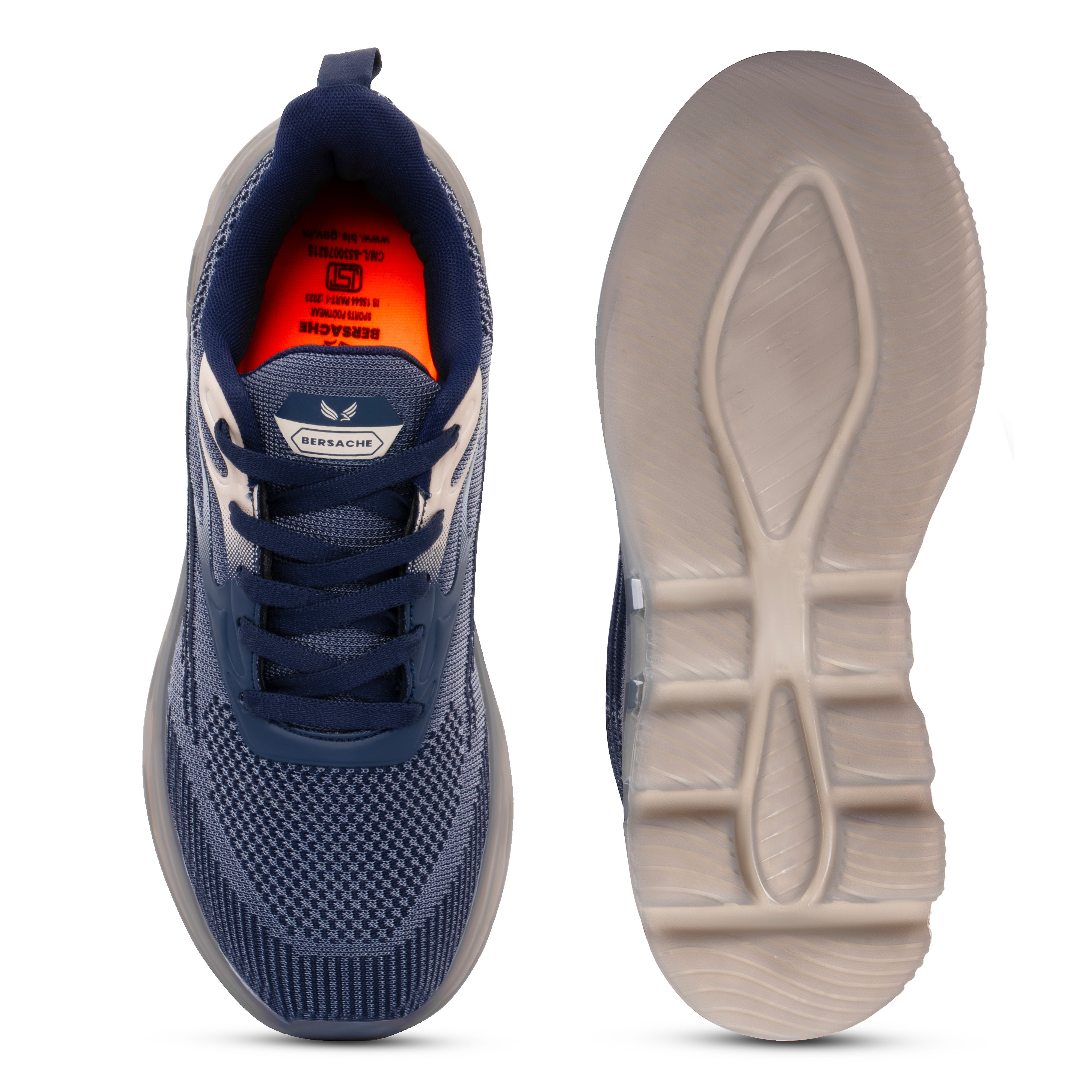 Bersache Premium Sports ,Gym, Trending Stylish Running Shoes For Men (9196-Navy)