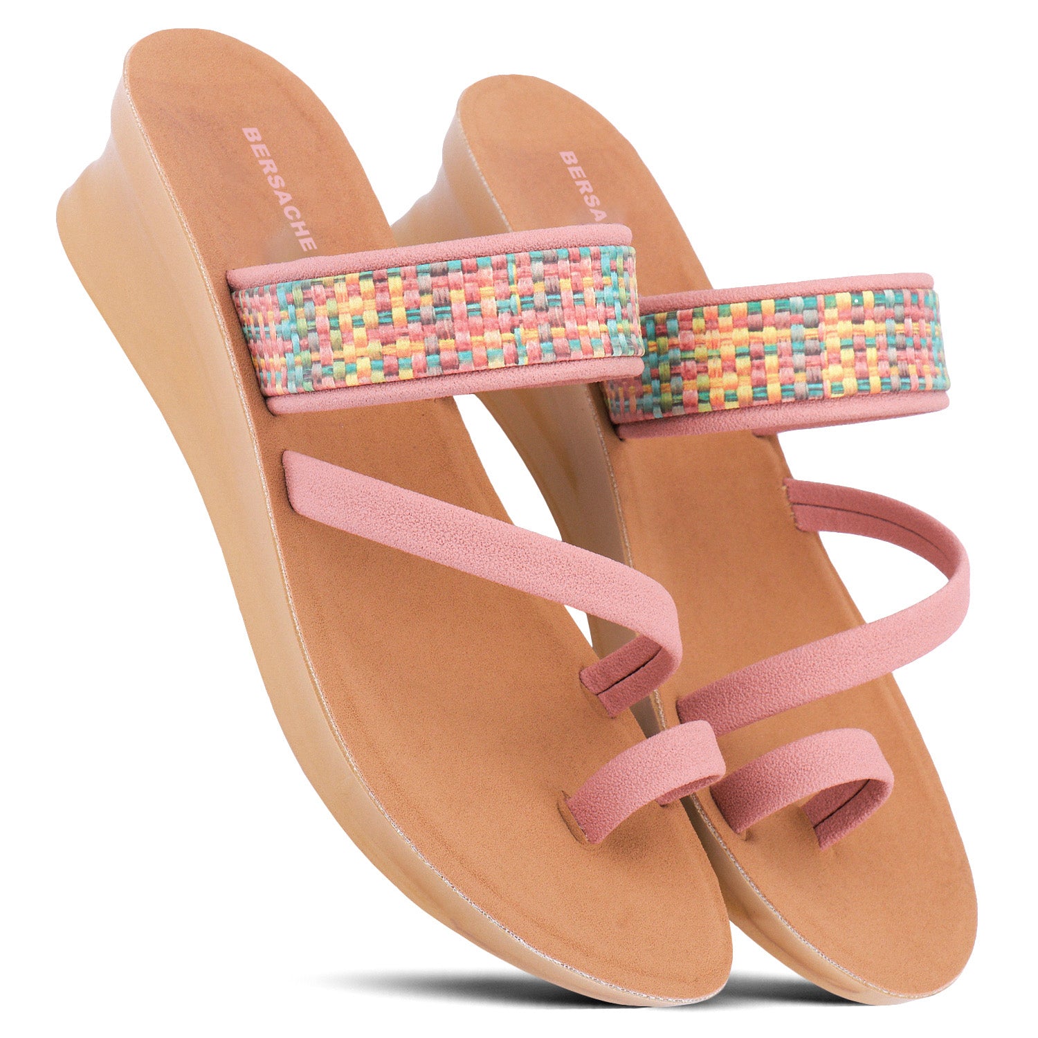 Bersache Extra Soft Classic Casual with Regular wear with Ultra Soft & Flexibility Technology Sandal's For Women's & Girl's-(6241-Pink).