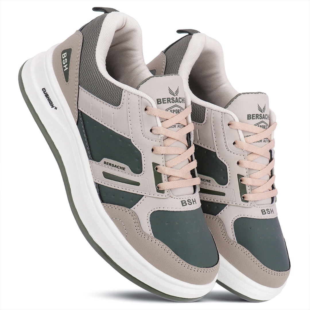 Bersache Premium Sports ,walking,Gym,cricket, Trending Running Shoes For Men's (Brown-Beige-8143)