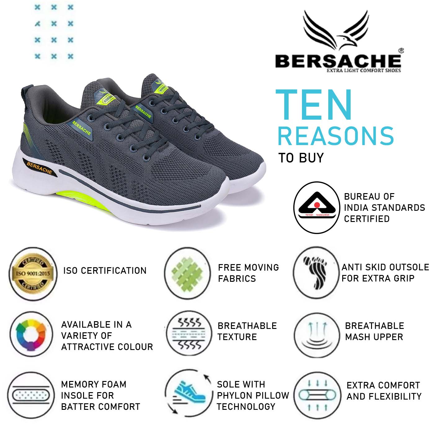 Bersache Lightweight Sports Shoes For Men - 7049